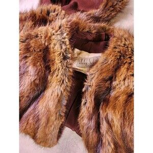 John Schnaar Vintage Brown Fur Wrap Stole Women's Elegant Classic Style